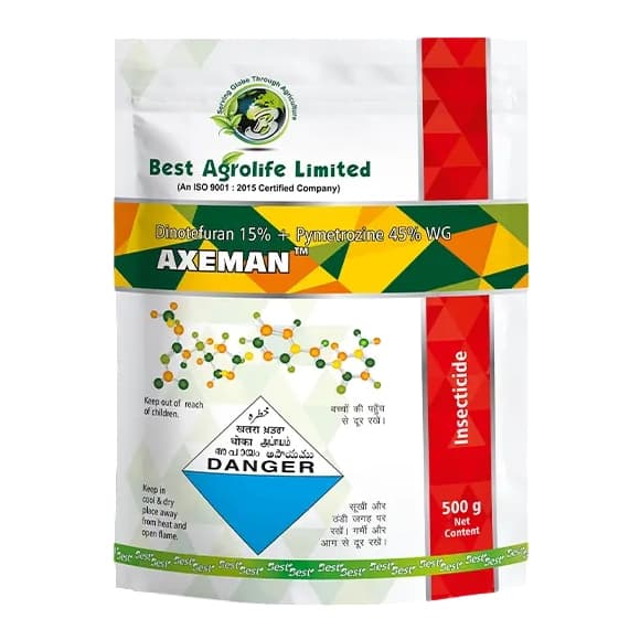 Best Agrolife AXEMAN Dinotefuran 15% + Pymetrozine 45% WG Insecticide, Contact & Systemic, Effective Pest Control In Paddy Crop
