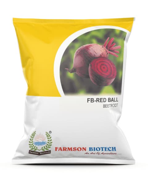 Farmson FB Red Ball Beetroot Seeds, Round, Deep Red, Juicy and Uniform Flesh