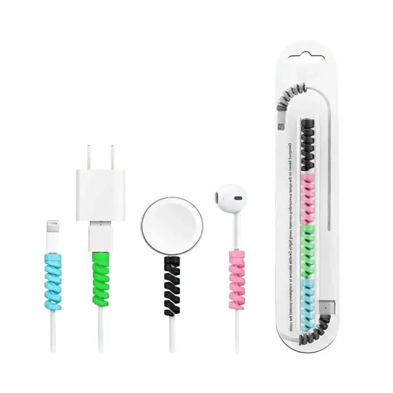Spiral Charger Spring Cable Protector Data Cable Saver (Pack of 4) - Image 1