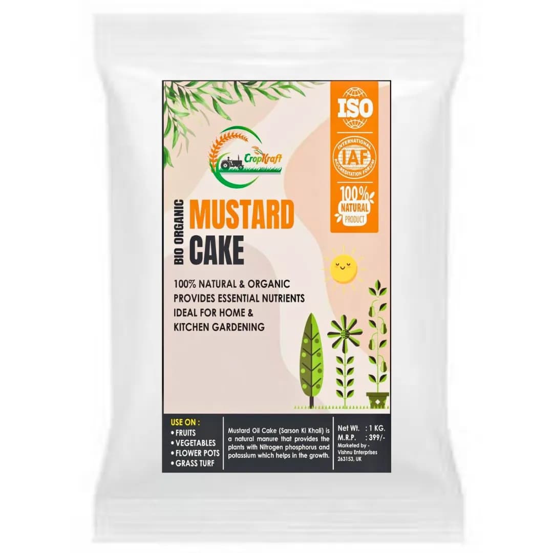 Cropkraft Mustard Cake, Natural Organic Fertilizer For Thriving Plants, Protect Plants From Soil-borne Pests And Pathogens. - Image 1
