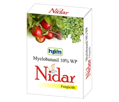Hpm Nidar Myclobutanil 10% WP, Superior Fungicide For Apple, Grape, and Chilli Crops