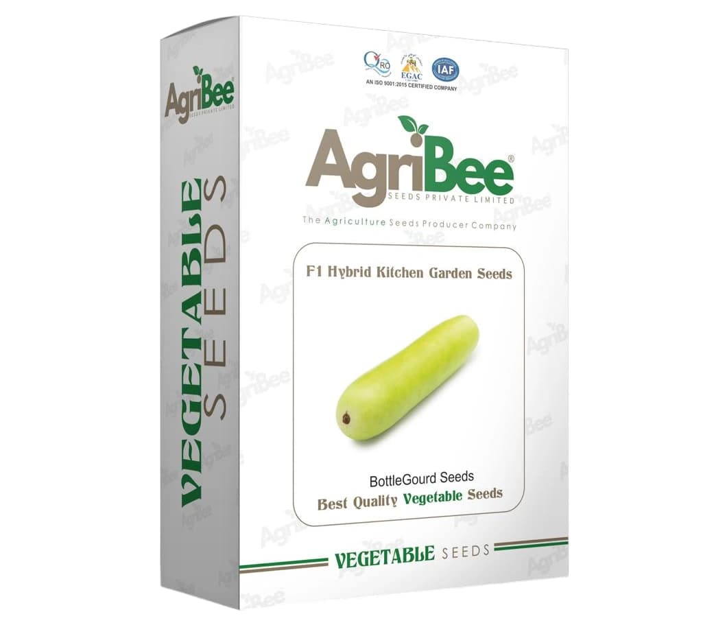 AgriBee F1 Hybrid Bottle Gourd Seeds Pack of 10 for Kitchen Garden (5gm x 10 Packs) - Image 1