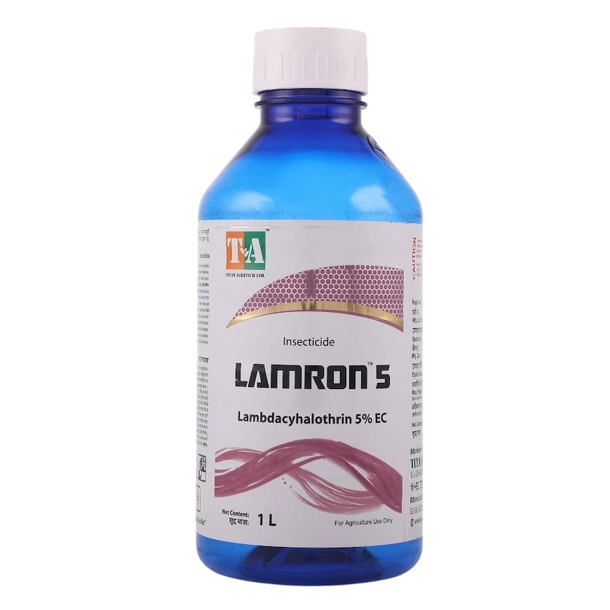 Titan Agritech LAMRON 5 Lambda-Cyhalothrin 5% EC Insecticide, Effective Pest Control In Crops - Image 1
