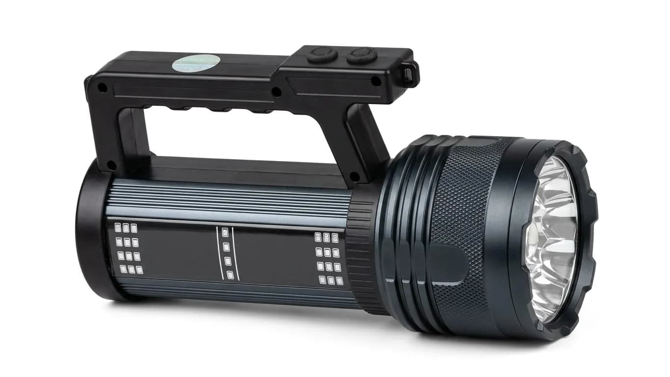 Radhe Agri Rock Light M80 7200mAh Rechargeable Solar Torch with Zoom and USB Charging - Image 1