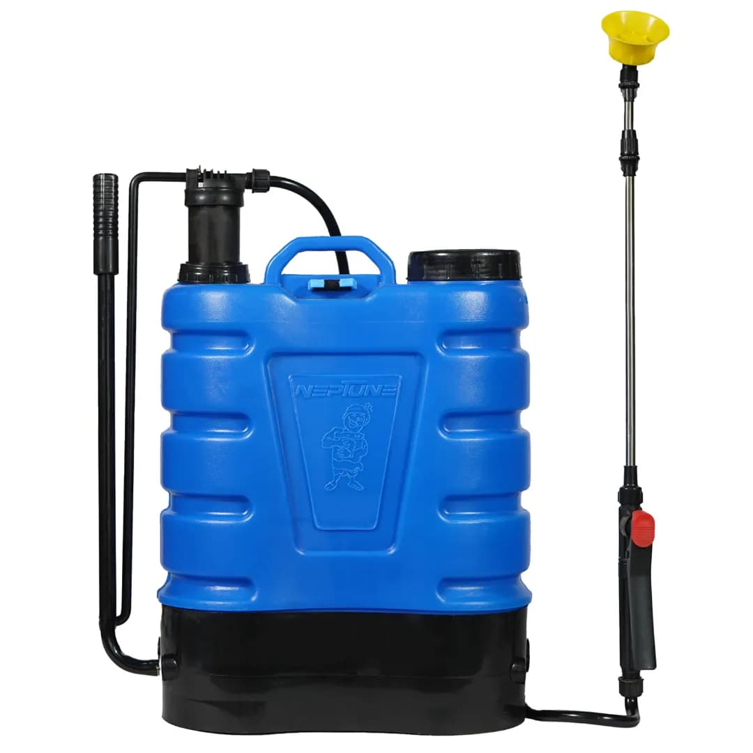 Neptune Fawar-33 Knapsack Hand Operated Sprayer, 16L HDPE Tank, Plastic Pressure Pump, Telescopic Lance with 3 Nozzles, Ideal for Farming, Gardening