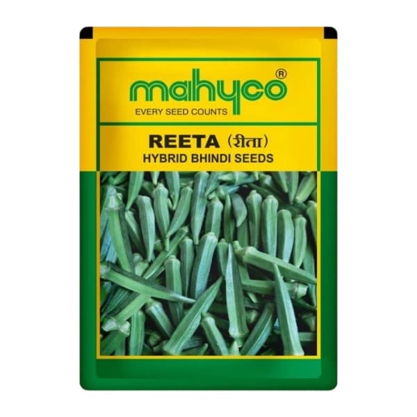 Mahyco REETA F1 Hybrid Okra Seeds, Dark Green High Yield Variety, Early Maturity
