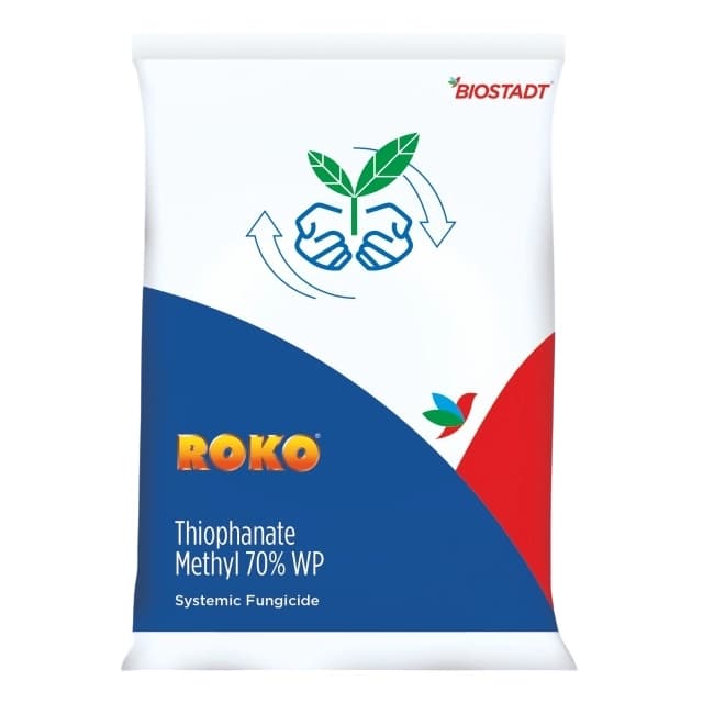 Biostadt ROKO Thiophanate Methyl 70% WP Fungicide, Broad Spectrum, Enhances Plant Growth And Yields - Image 1