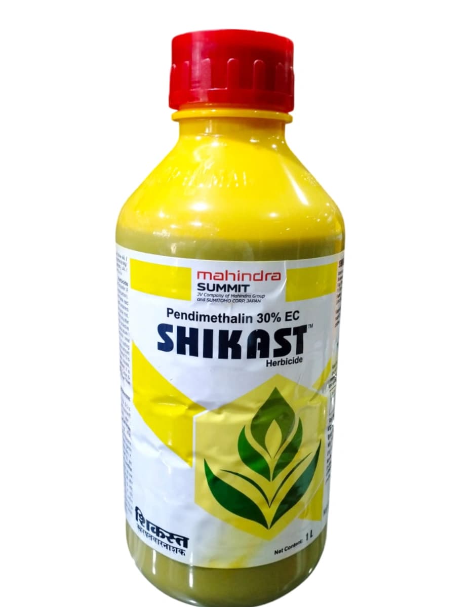 Mahindra Shikast Pendimethalin 30% EC Selective Herbicide, Powerful Pre Emergent Herbicide - Image 1