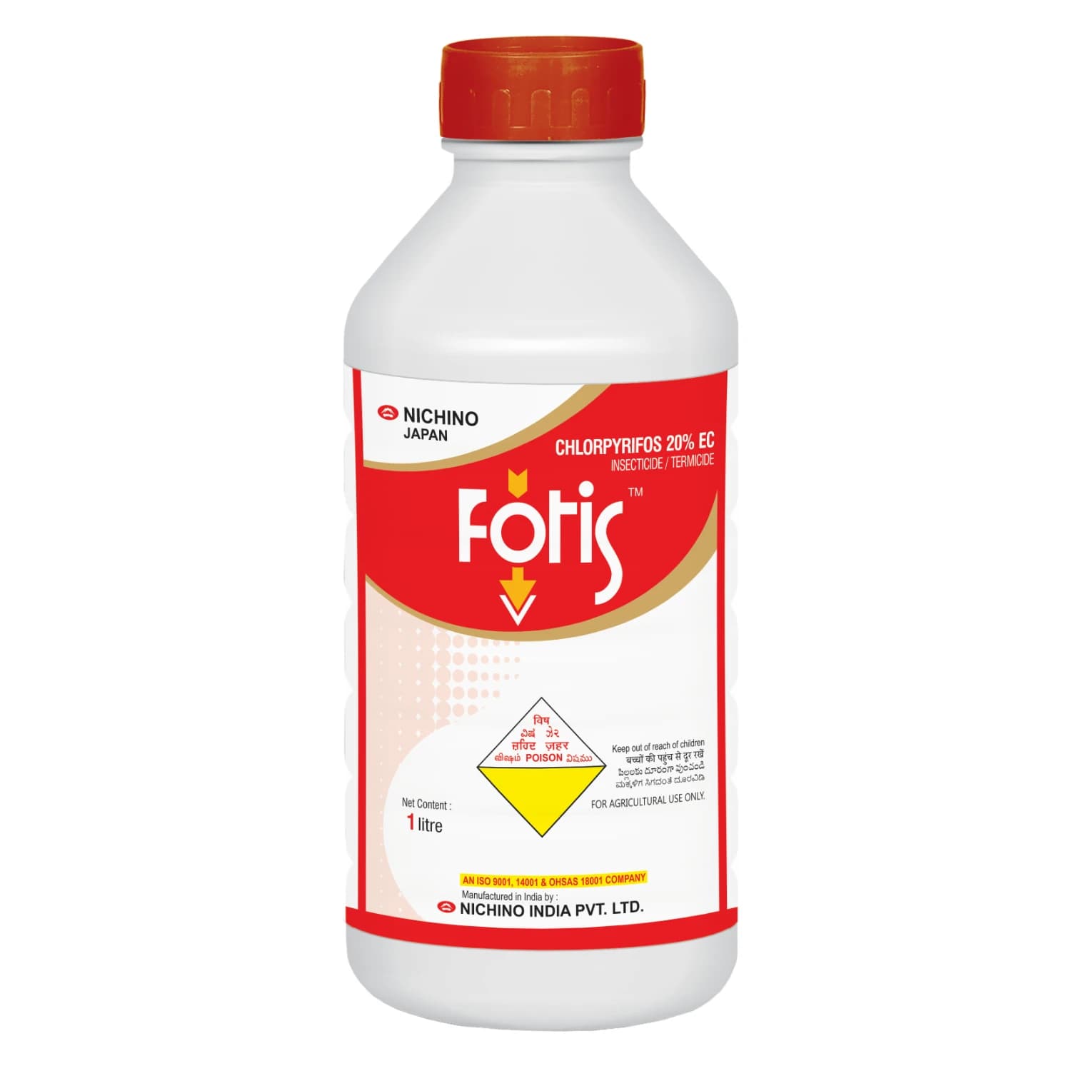 Nichino Fotis Chlorpyrifos 20% EC Insecticide, Effective For Sucking And Biting Pest Control In Crops - Image 1