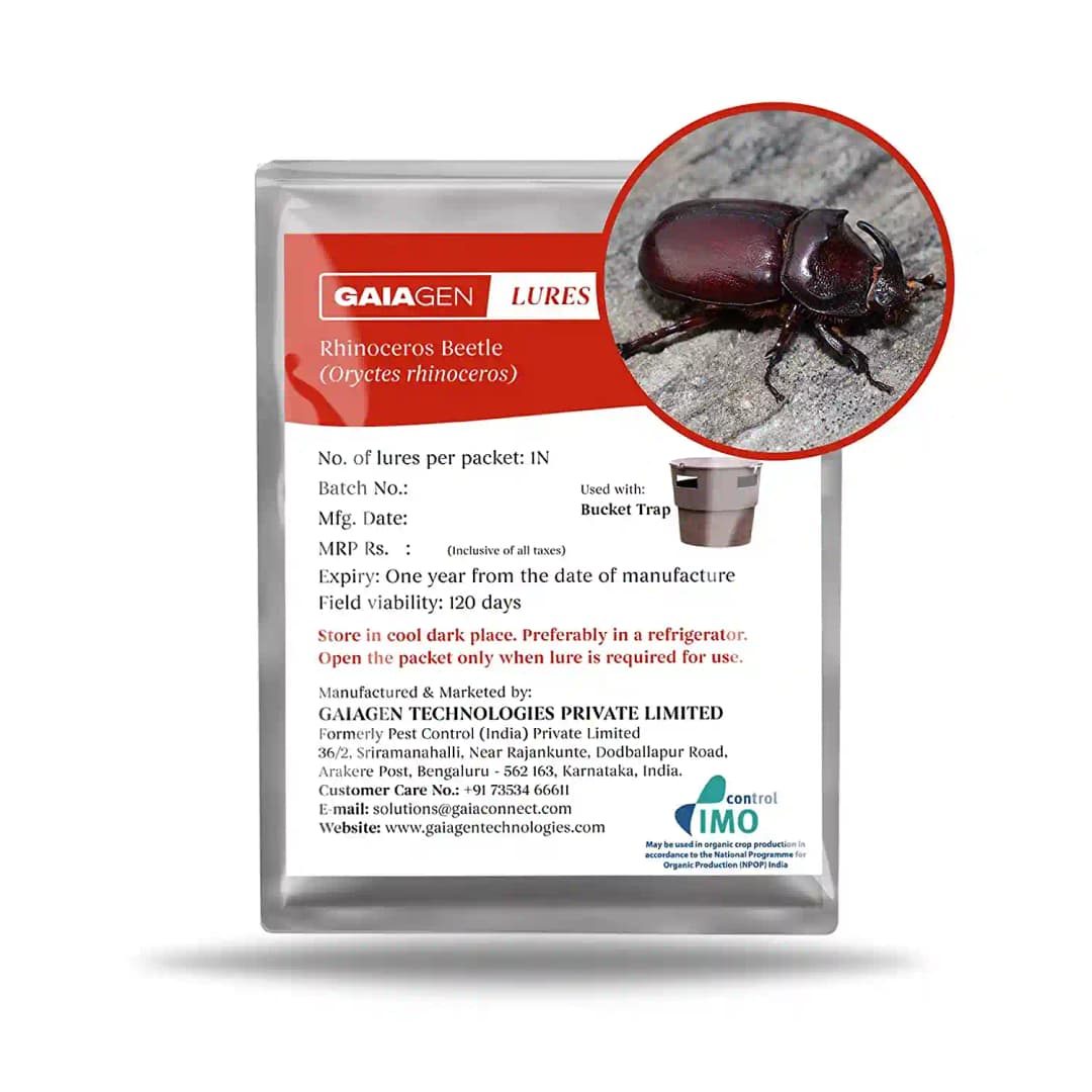 Gaiagen RB Lure , Pheromone Lure For Rhinoceros Beetle Outdoor Plants (Oryctes Rhinoceros) and Insect Bucket Trap, IMO Certified. - Image 2
