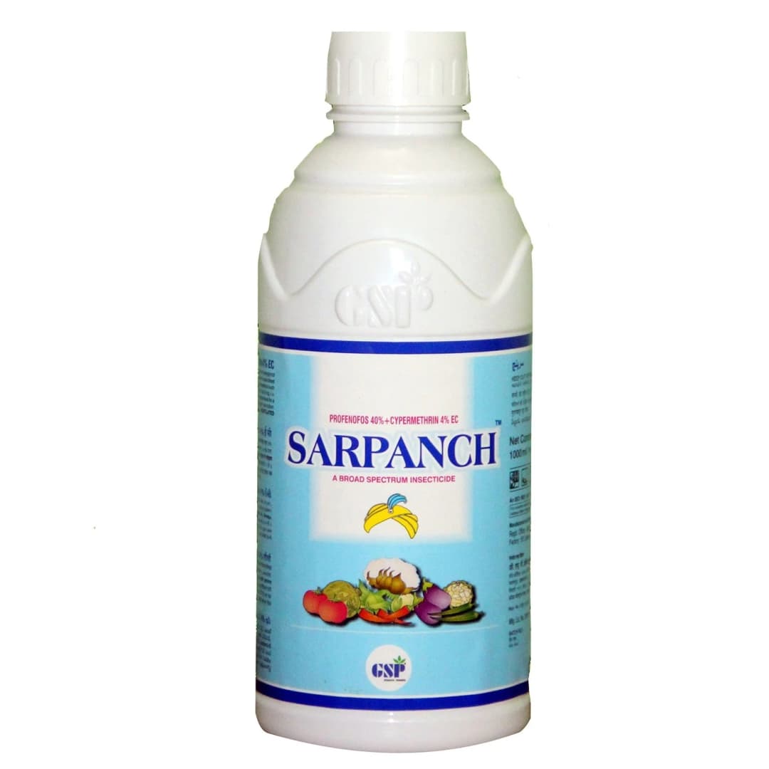 GSP Sarpanch Profenofos 40% + Cypermethrin 4% EC Insecticide, Effective Pest Control For Aphids, Armyworms And More