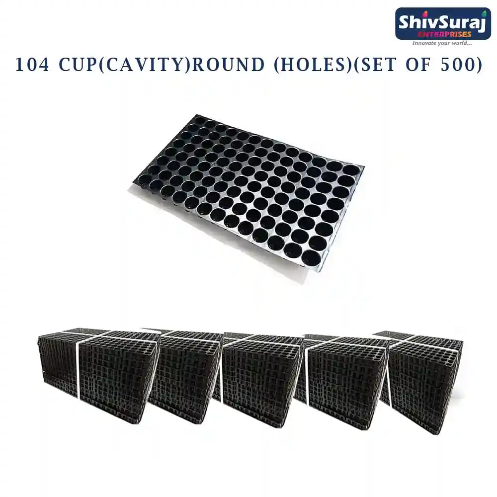 Shivsuraj 104 Cavity Seedling Tray, Round Shape Hole Germination Tray, For Sowing Seeds - Image 3