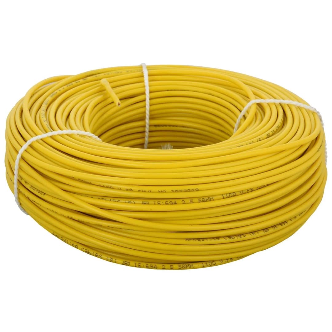 Radhe 2.5 mm Aluminium 2 Core Wire, 90 Meters, Yellow, Ideal For Various Agricultural, Residential, Industrial, and Institutional Applications