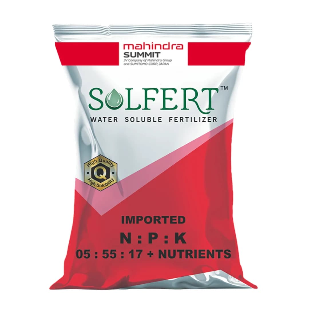 Mahindra Solfert Npk 05:55:17 + Nutrients, Imported Water-Soluble Fertilizer For Crop Growth - Image 1