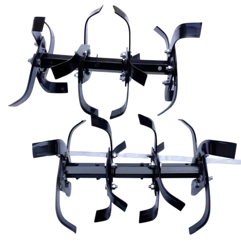 AJ Kisan Heavy Duty 18 Inch 4 Row Rotavator Set (32 Blades, 2 Shafts and 32 Nuts) For 5 to 12 HP Diesel Power Tiller - Image 1