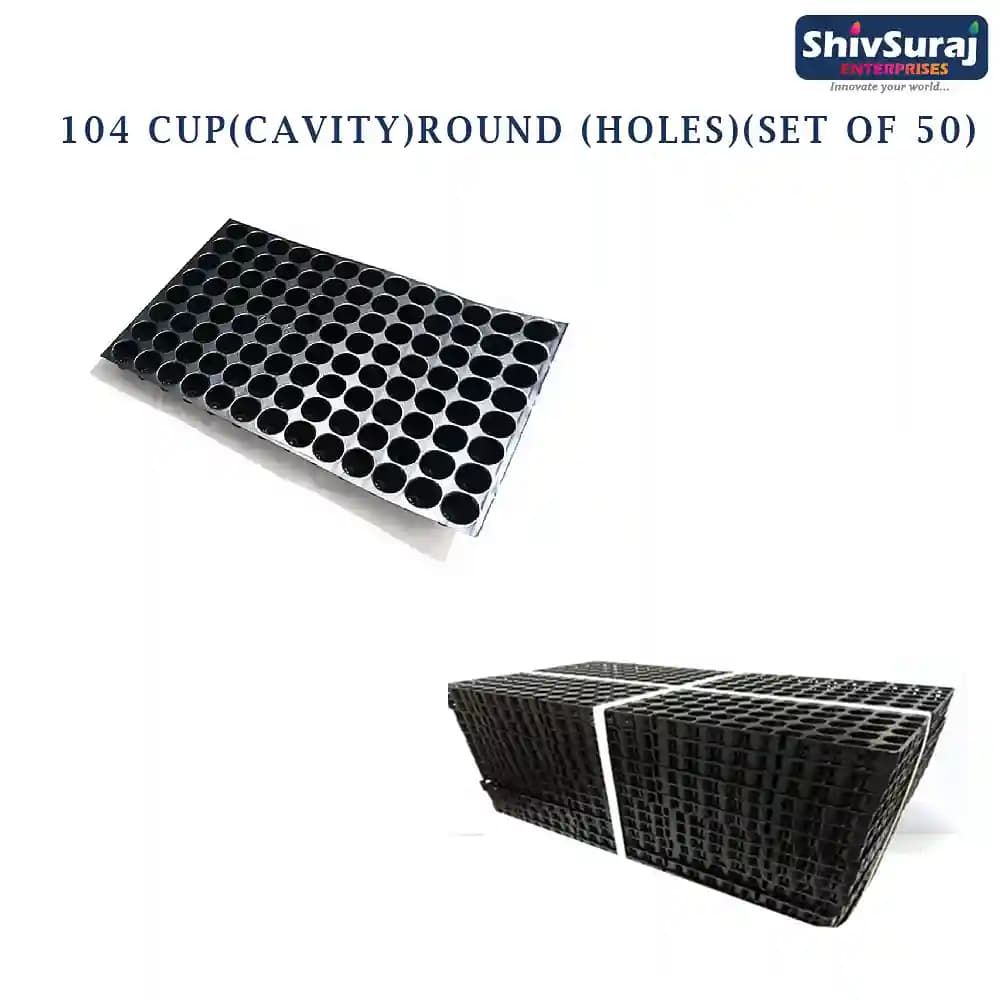 Shivsuraj 104 Cavity Seedling Tray, Round Shape Hole Germination Tray, For Sowing Seeds - Image 3