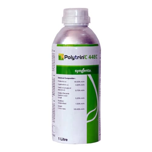 Syngenta Polytrin C 44EC Profenofos 40% + Cypermethrin 4% EC Insecticide, Non Systemic with Contact And Stomach Action - Image 1