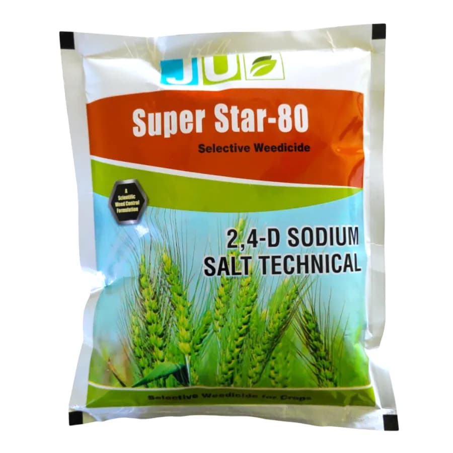 Ju Super Star 80 2, 4-D Sodium Salt Technical 80% WP Herbicide, Broadleaf Weed Control In Crop - Image 1