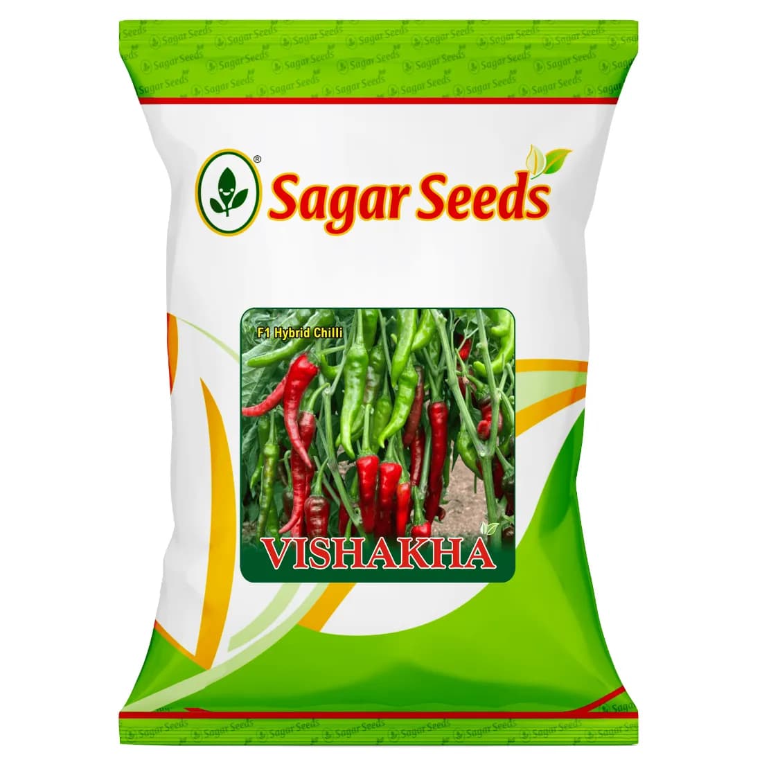 Sagar Vaishakha F1 Hybrid Chilli Seeds, Deep Red, High Yield, Low Pungency Fruits - Image 1