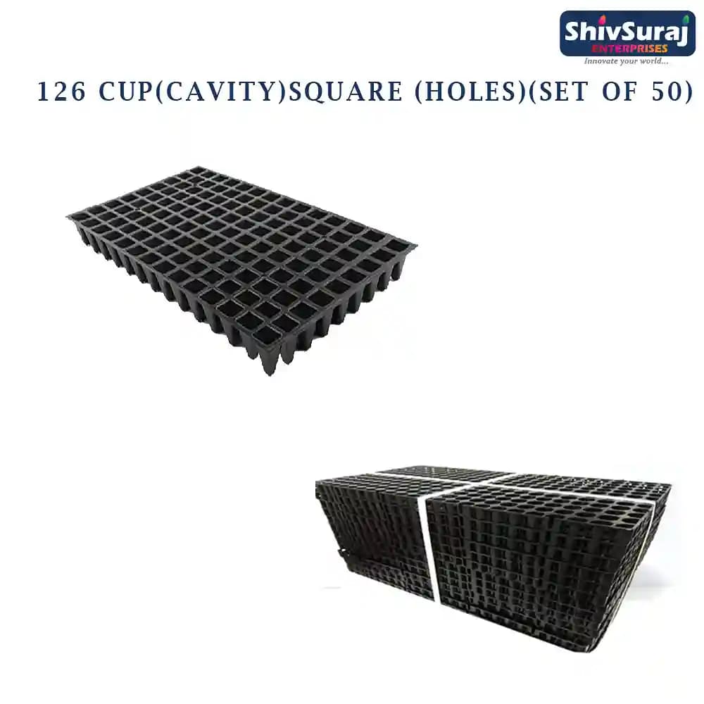 Shivsuraj 126 Cavity Seedling Tray Square Shape Hole Germination Tray, Nursery Tray, For Sowing Seeds - Image 2