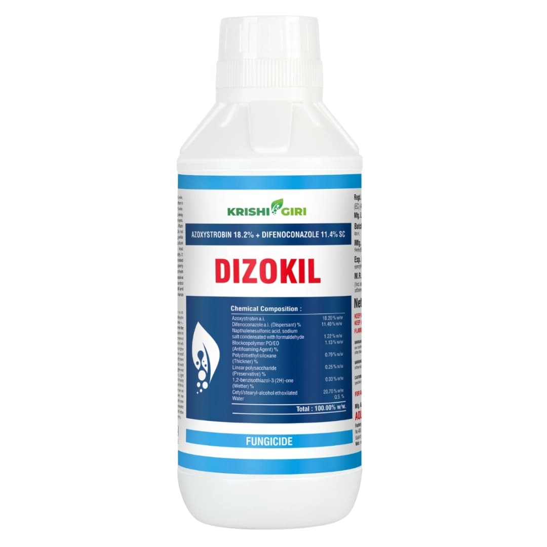 Krishigiri DIZOKIL Azoxystrobin 18.2% + Difenoconazole 11.4% SC Fungicide, Effective Fungal Diseases Control In Crops - Image 1