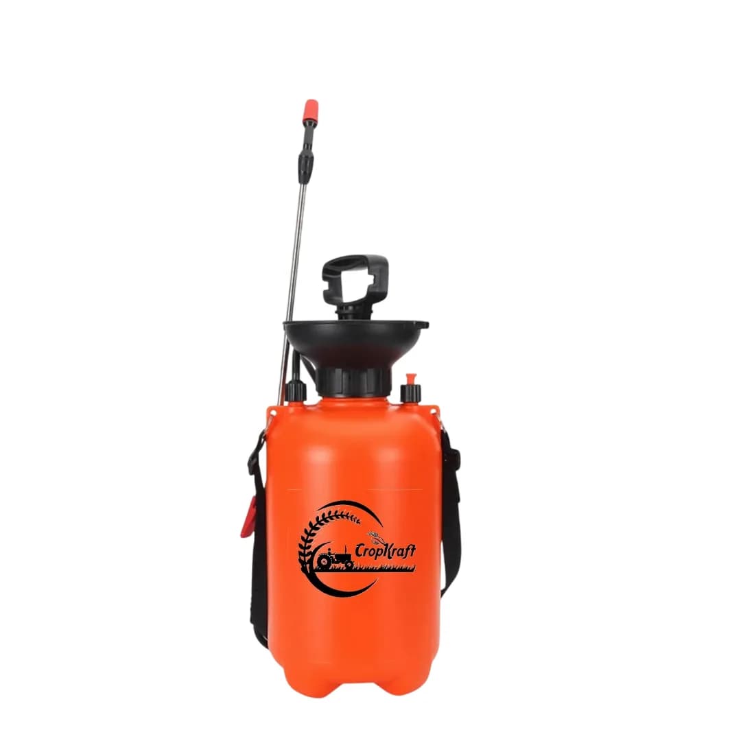 CropKraft Red Pressure Sprayer (5L Capacity), Ideal For Gardening, Spraying Pesticides, Insecticides, Or Water On Plants. - Image 1