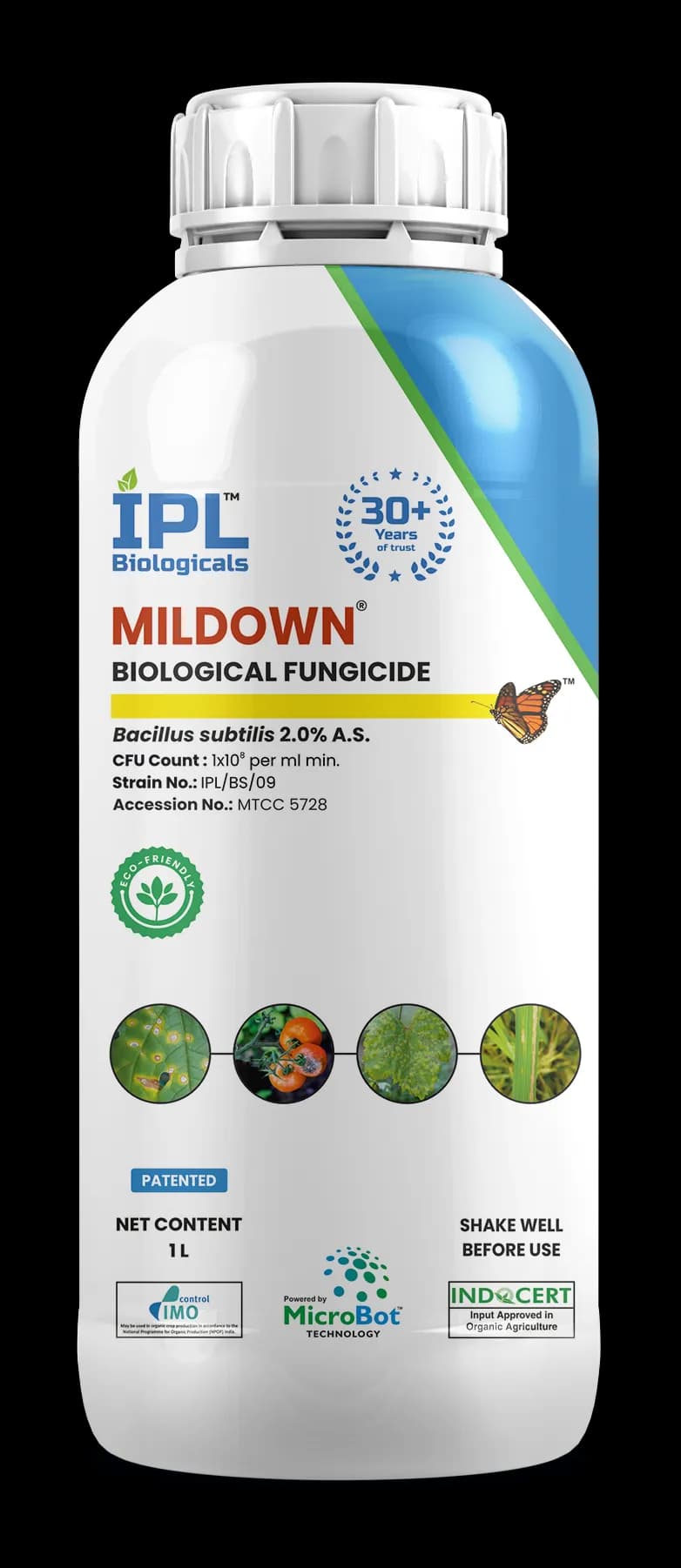 IPL Mildown (Bacillus Subtilis 2.0 A.S) Bio Fungicide, Offers Natural Resistance To Various Fungal And Bacterial Pathogens.