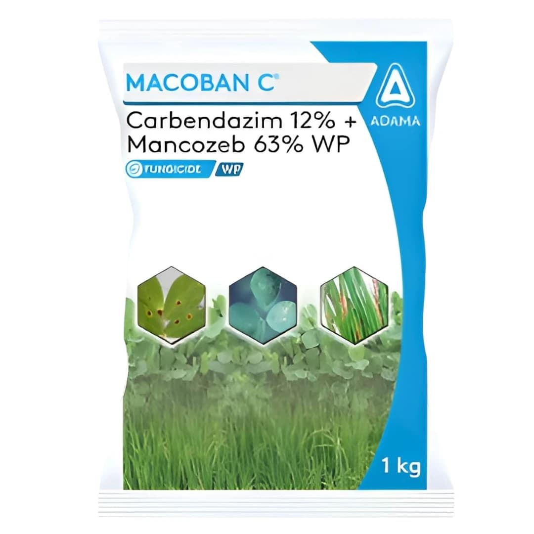 Adama MACOBAN C Carbendazim 12% + Mancozeb 63% WP Fungicide, Effective For All Crops - Image 1