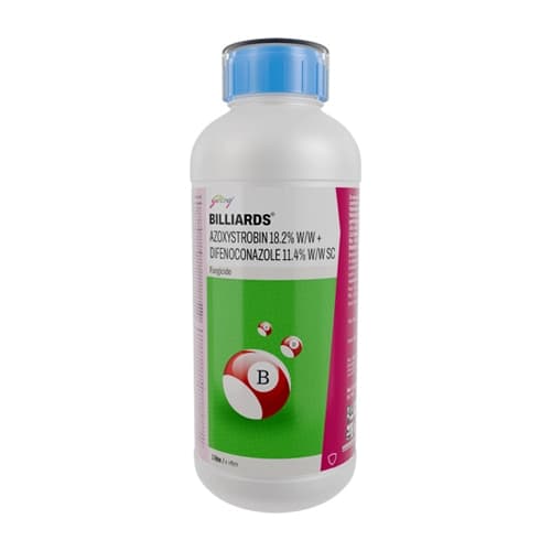 Godrej BILLIARDS Azoxystrobin 18.2% + Difenoconazole 11.4% Fungicide, Broad Spectrum, Diseases Control In Tomato, Chilli And Paddy Crops - Image 1