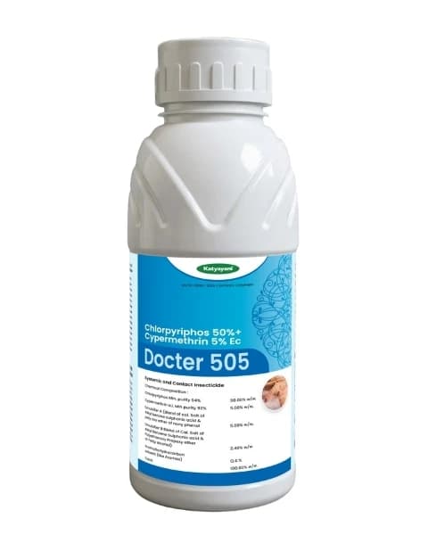 Katyayani Doctor 505 Chlorpyriphos 50% + Cypermethrin 5% EC Insecticide For Plants - Image 1