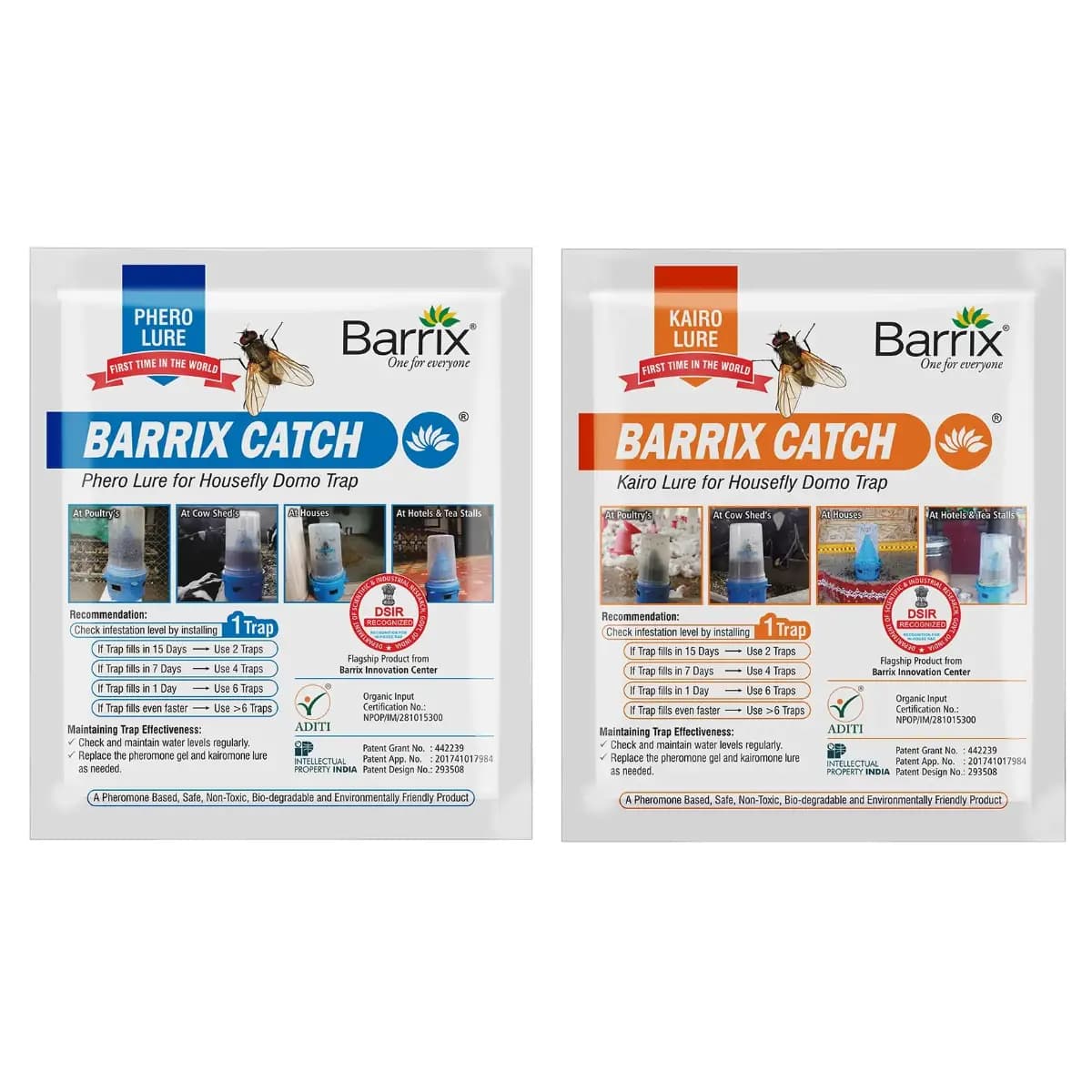 Barrix Catch Housefly Lure Combo Of (Kairo Lure And Phreo Lure), Highly Pure Para-Pheromones, Bio-Degradable Formulation - Image 1