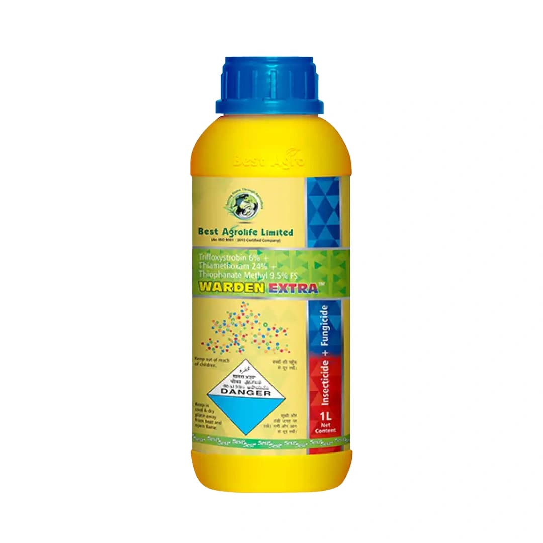 Best Agro Warden Extra Trifloxystrobin 6% + Thiamethoxam 24% + Thiophanate Methyl 9.5% FS Insecticide - Image 1