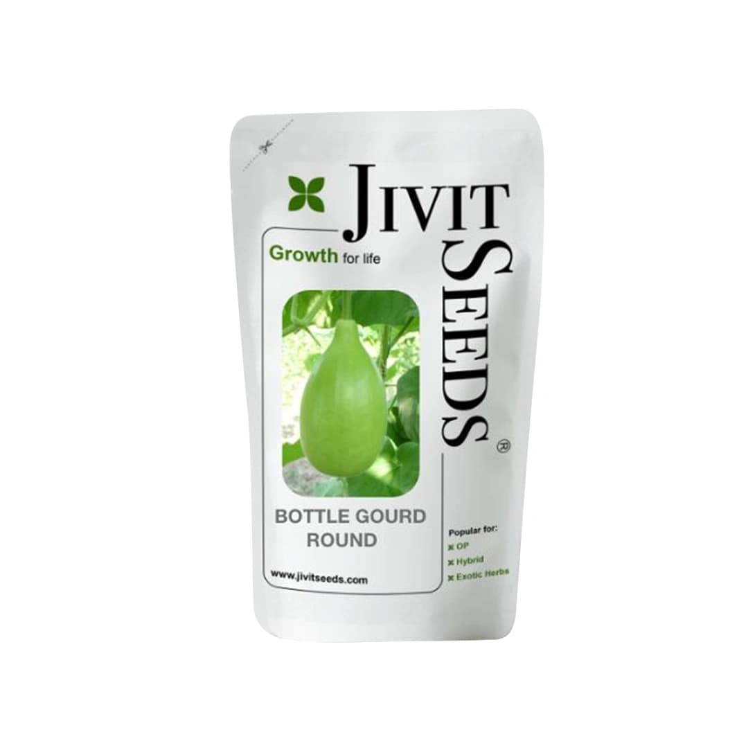 Jivit Hybrid F1 JS 355 F1 Hybrid Komal Type Bottle Gourd Seeds, Cylindrical Shape, Shinning Light Green Color. - Image 1