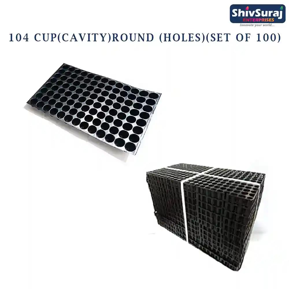 Shivsuraj 104 Cavity Seedling Tray, Round Shape Hole Germination Tray, For Sowing Seeds - Image 4