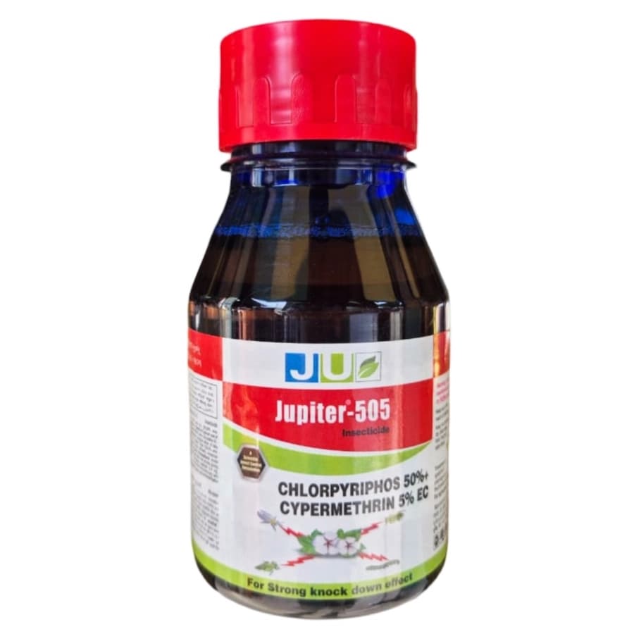 Ju JUPITER-505 Chlorpyriphos 50% + Cypermethrin 5% EC Insecticide, For Managing Broad Range Of Insects In Cotton And Paddy - Image 1