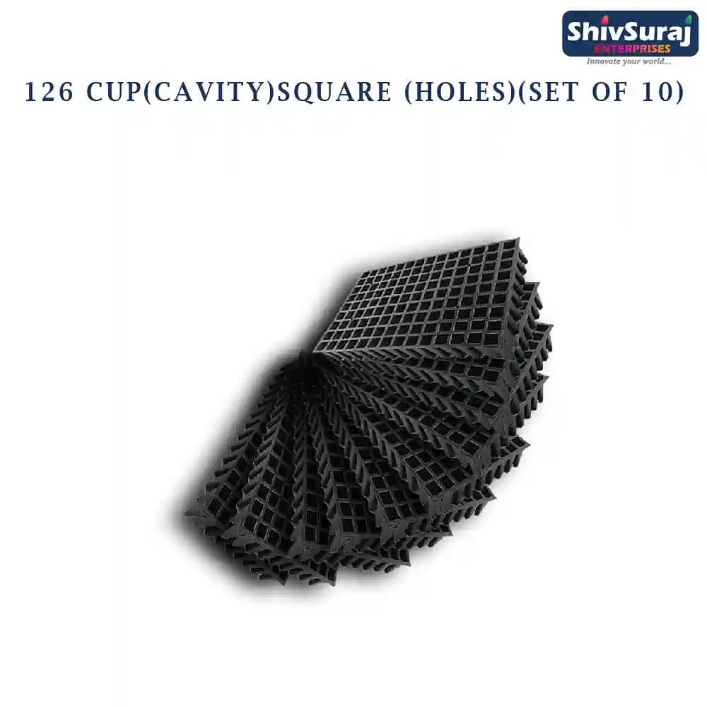 Shivsuraj 126 Cavity Seedling Tray Square Shape Hole Germination Tray, Nursery Tray, For Sowing Seeds - Image 3