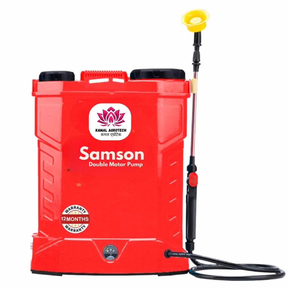 Kamal Agrotech Samson Double Motor Sprayer Pump, Gun, 20L Tank, 12V-18Ah Battery, 20 Feet Spray Height, High-Efficiency Dual Motors - Image 1