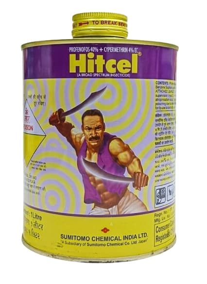 Sumitomo Hitcel Profenofos 40% + Cypermethrin 4% EC Insecticide, Control Wide Range of Pests In Agricultural and Horticultural Crops