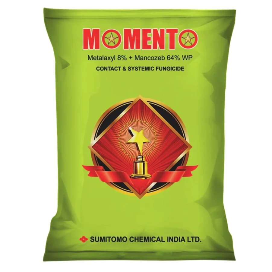 Sumitomo Momento Metalaxyl 8% + Mancozeb 64% WP Fungicide, Dual Action, Broad-Spectrum Fungicide - Image 1