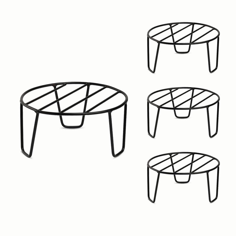 IFFCO Urban Garden Round Planter Stand Set of 4 Pcs, Metal Pot Stand For Indoor & Outdoor Plants