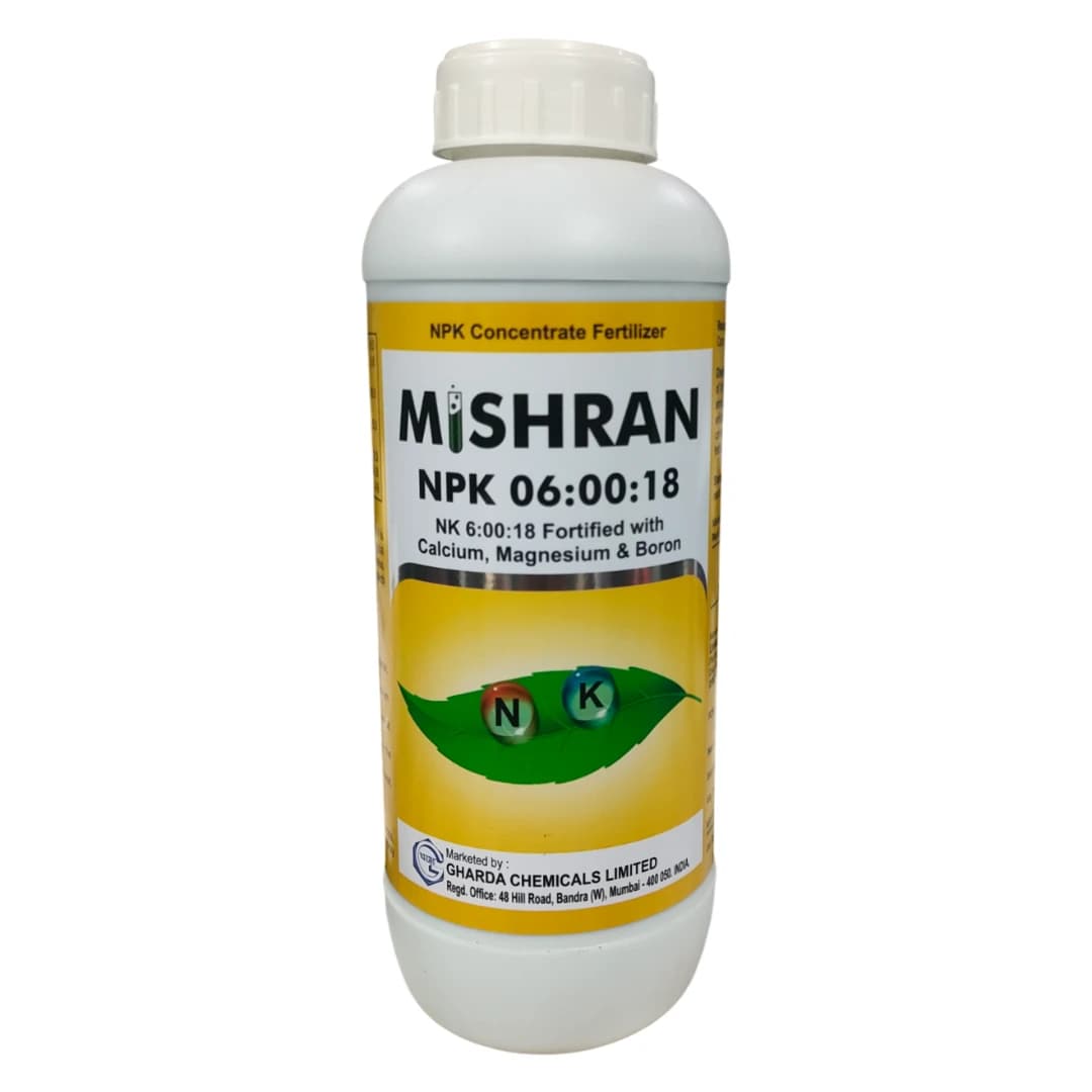 Gharda MISHRAN Npk 06:00:18 Concentrate Fertilizer, Fortified With Calcium Magnesium Boron For Crops