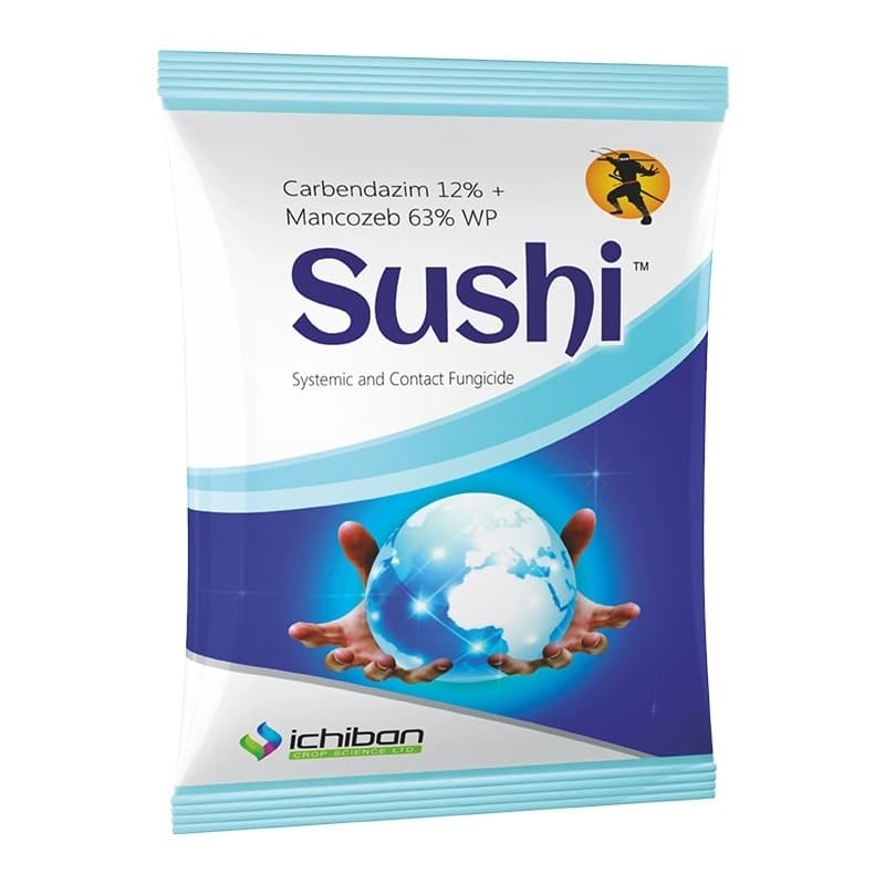 Ichiban SUSHI Carbendazim 12% + Mancozeb 63% WP Fungicide, Broad-Spectrum, Control Fungal Diseases In Multiple Crops