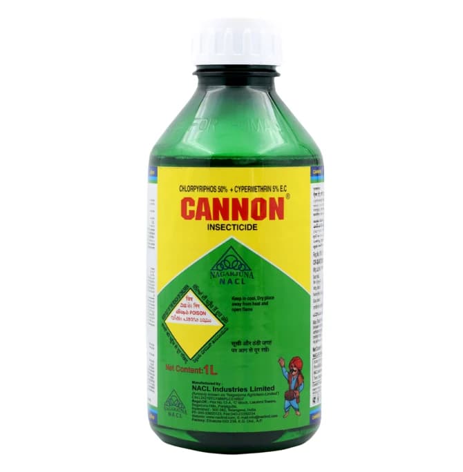 NACL Cannon Chlorpyriphos 50% + Cypermethrin 5% EC Insecticide, Effective Pests Control In Cotton Crops - Image 1