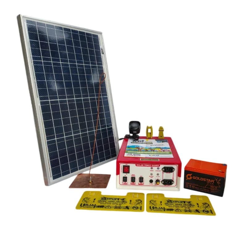 Urja 12 KV Solar Zhatka Machine Combo Set For 30 Acre, Includes Battery 12V x 14Ah, Earthing Set And 30 Watt Solar Panel - Image 1