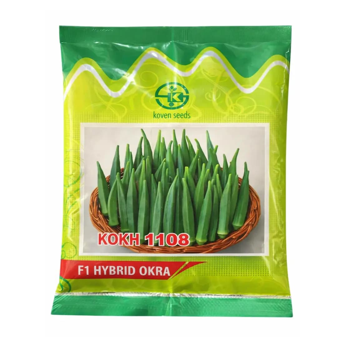 Kaveri Kokh 1108 F1 Hybrid Okra Seeds - Image 1