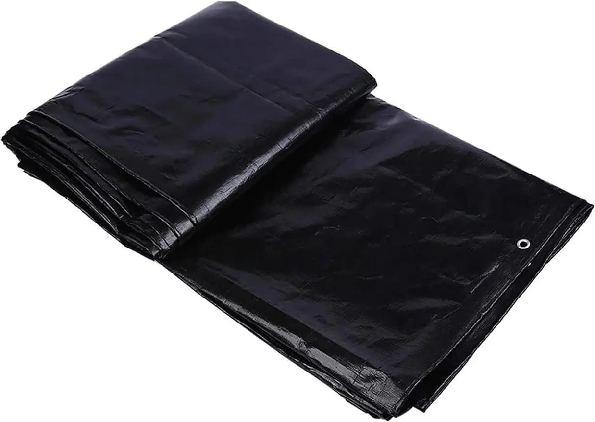 Singhal Heavy Duty Tarpaulin Sheet Black 170 GSM, Reinforced, UV Resistant, Waterproof - Image 1