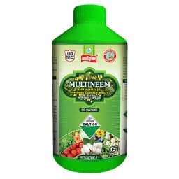 Multiplex Multineem (Neem Oil Based E.C) Azadirachtin 0.03% Bio Insecticide, Effectively Controls Leaf-Eating Caterpillars as Well as Sucking Pests. 1