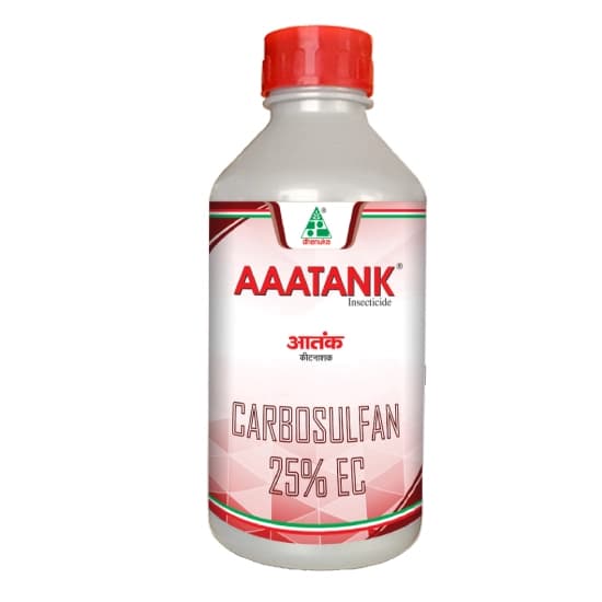 Dhanuka AAATANK Carbosulfan 25% EC Insecticide, Control Aphids, Borers, Hoppers And Other Pests In Crops - Image 1