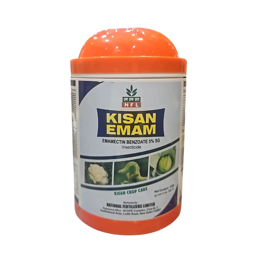 NFL Kisan Emam Emamectin Benzoate 5% SG Insecticide, Broad-Spectrum, Pest Control In Cotton, Chilli And Pulses