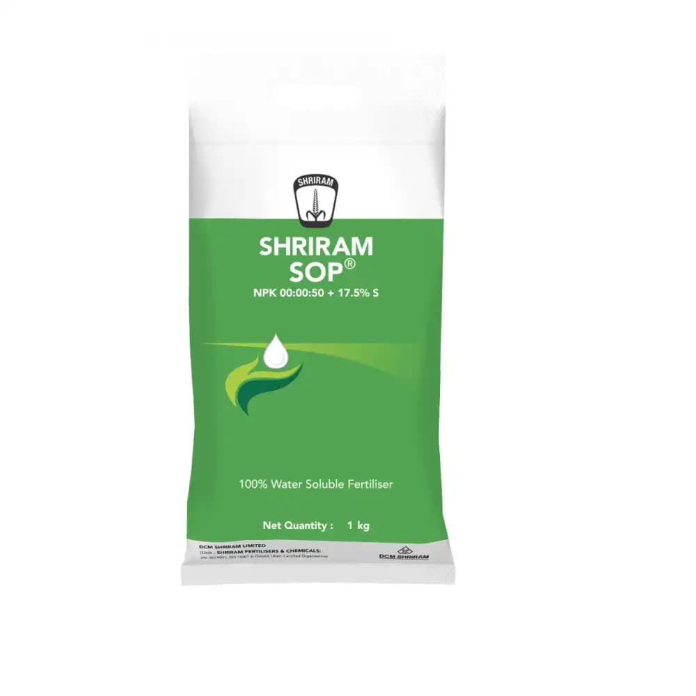 SHRIRAM SOP NPK 00:00:50 + 17.5% Sulphur Fertilizer, Foliar Nutrient For Oil Content & Stress Tolerance In Multiple Crops - Image 1